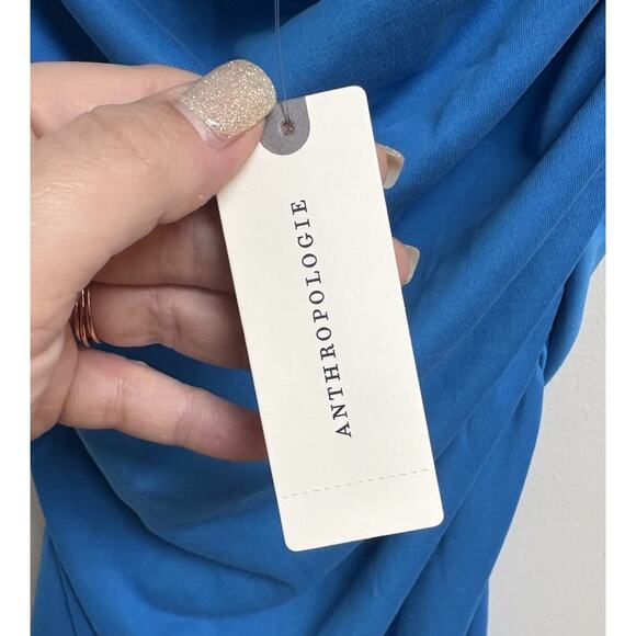 Anthropologie Celandine Ruched Halter Mini Dress XS Stone Blue NWT - Picture 4 of 5